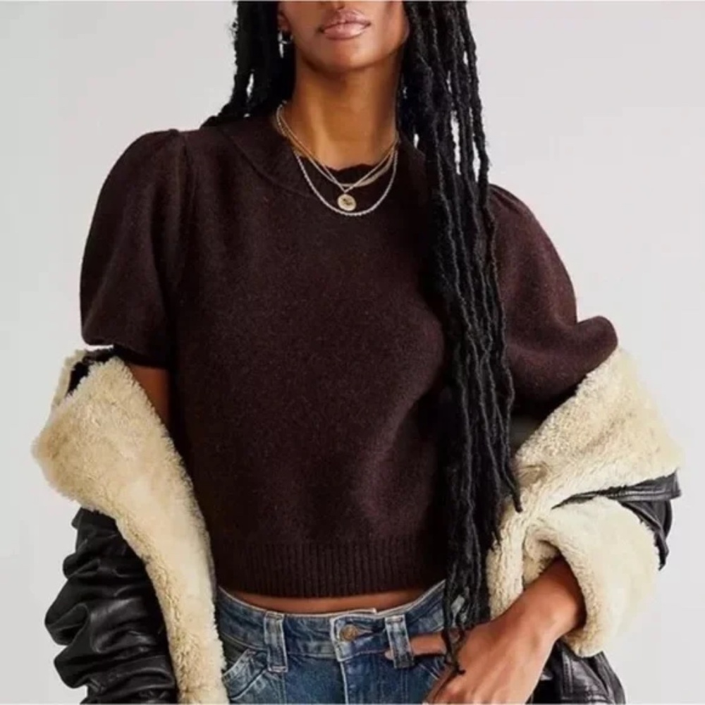 Free People Staycation Cashmere Pullover Sweater Sz XS Chocolate #78796604